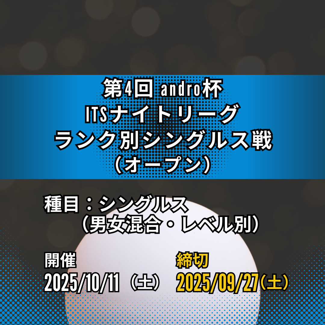 2025/10/11 第4回 andro杯 ITSナイトリーグ ランク別シングルス戦