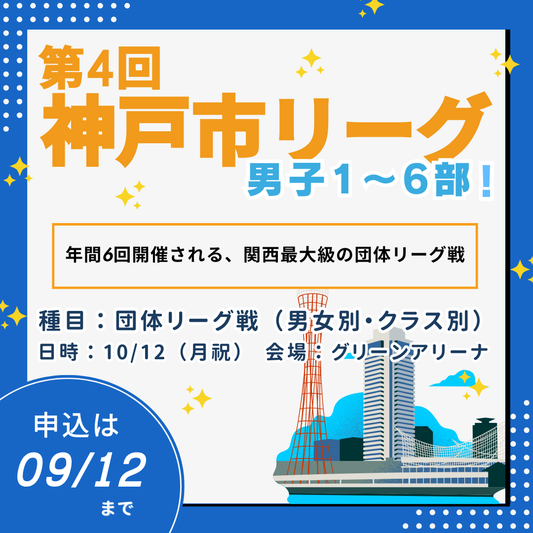 2026/10/12 第4回神戸市リーグ（男子1～6部）