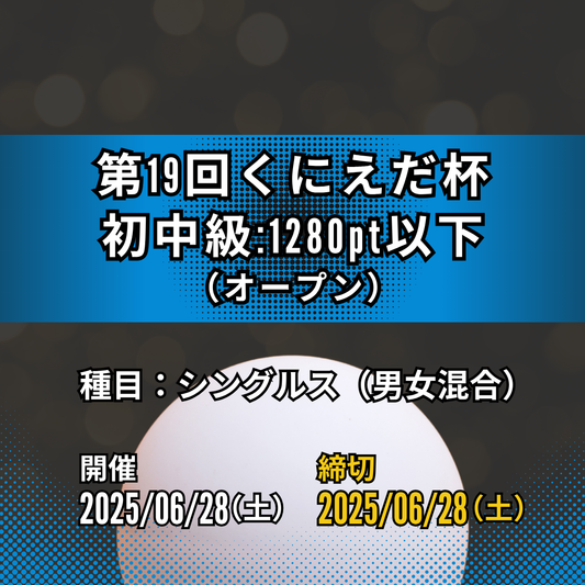 2025/06/28 第19回くにえだ杯（初中級：1280pt以下）