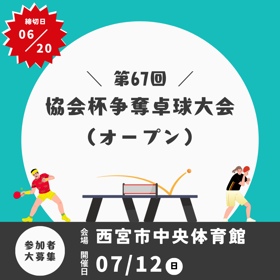 2026/07/12 第67回協会杯争奪卓球大会